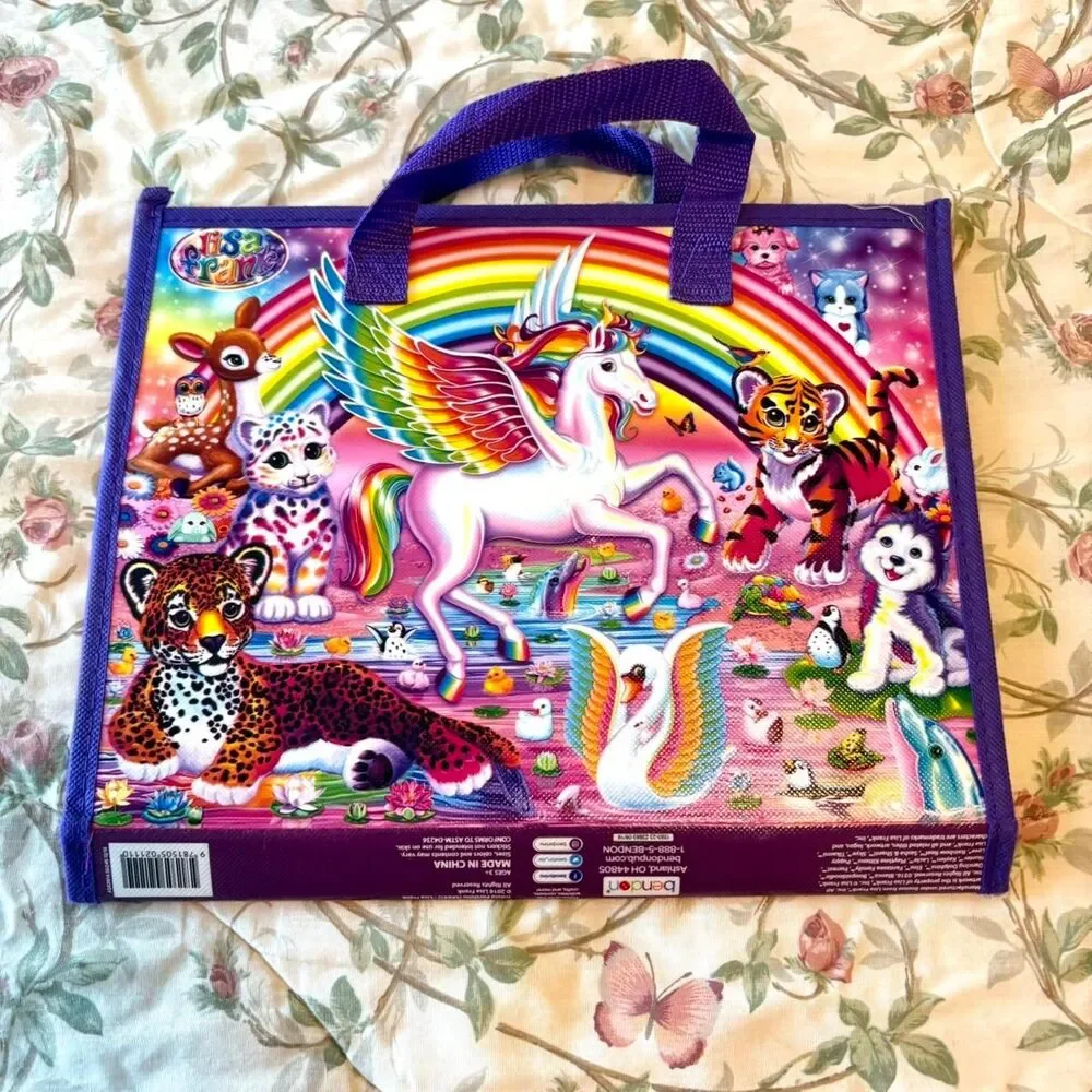 2016 Lisa Frank Unicorn Trifold Portfolio School Binder Folder
